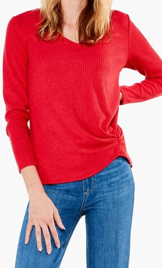Cozy Rib Twist Top