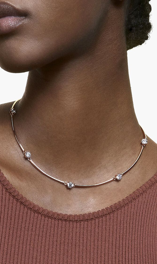 Constella Necklace, White, Rose-Gold Tone Plated