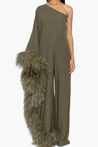 Ebro Feather Trim Jumpsuit