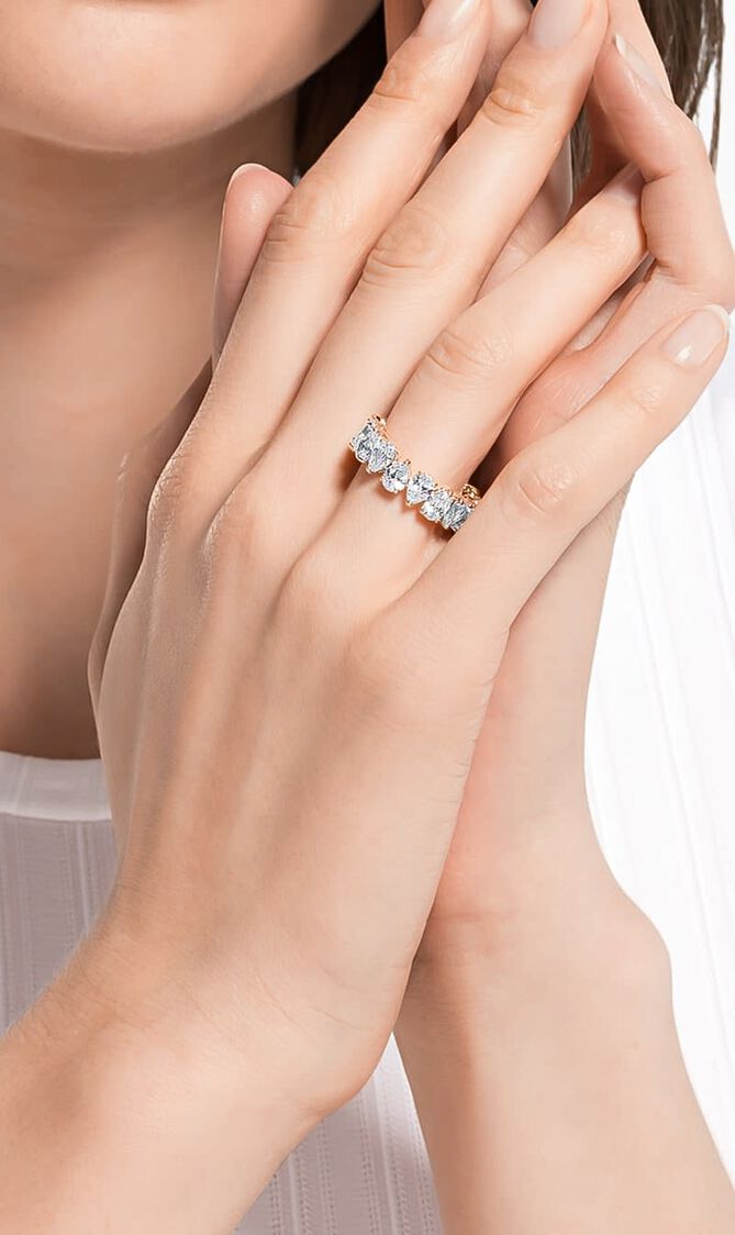 SJC VITTORE RING PEAR CZWH/ROS 2 50 MM