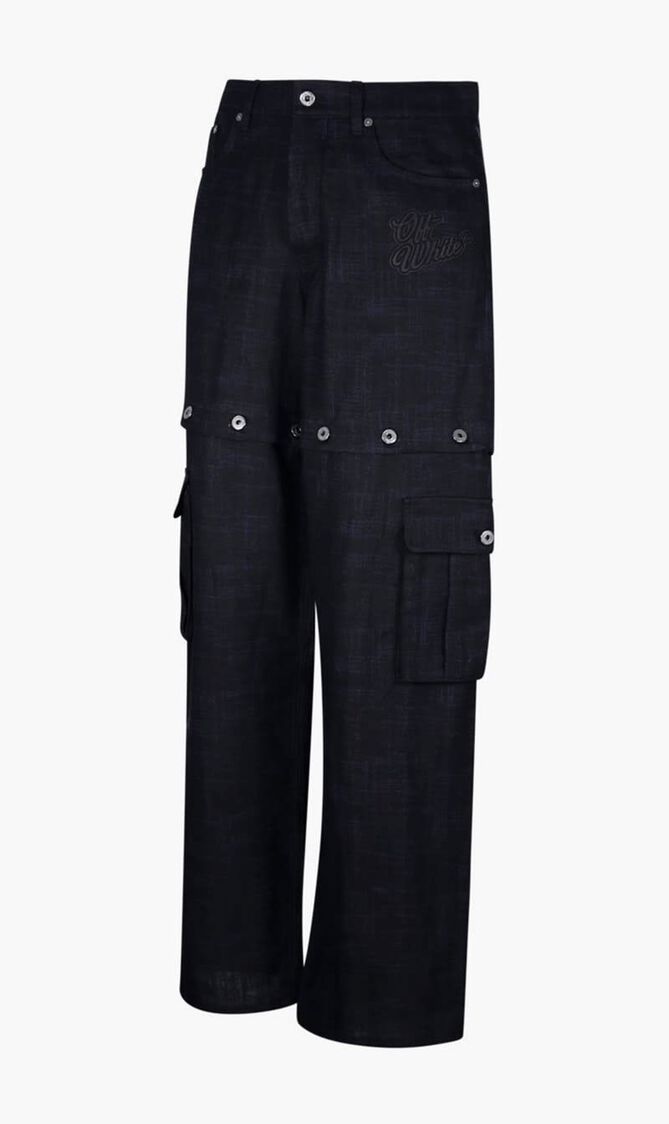 90SLOGO LINEN BUTT CARGO PANT SALONE BL