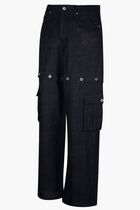 90SLOGO LINEN BUTT CARGO PANT SALONE BL
