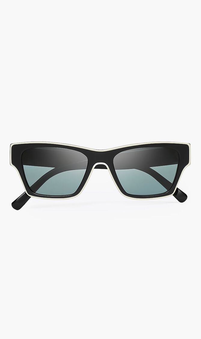 BLACK/IVORY FRAME WITH DARK GREY POLAR LENS 53