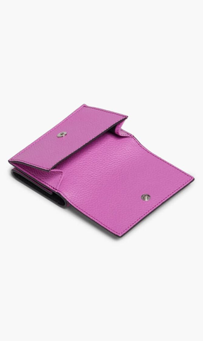 Pink Leather Trifold Wallet With Marni Mending