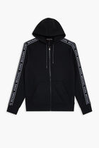 Logo Tape Cotton Blend Zip-Up Hoodie