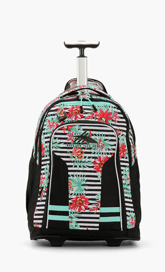 Tropical Stripe Wheeled Backpack