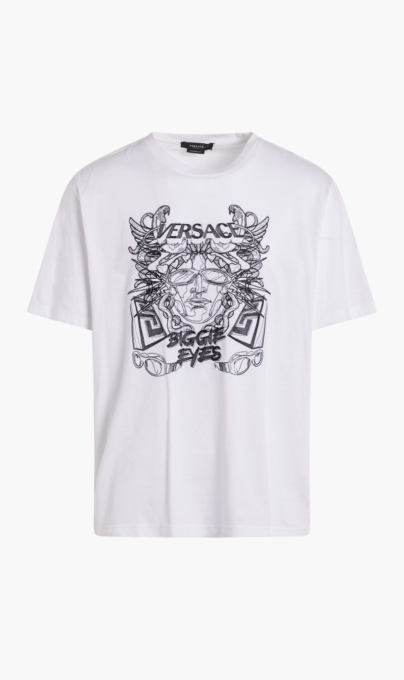 Buy VERSACE TSHIRT SS RN CTTN JERSEY EMB BIGGIE EYES SOLID