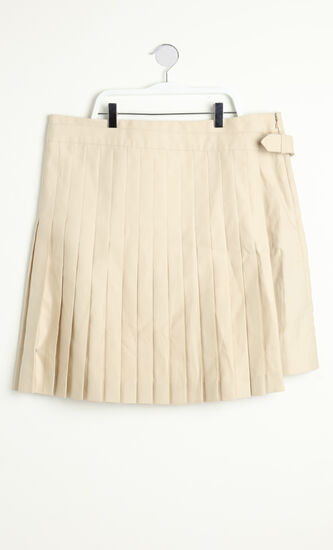 Plain Pleated Overlap Design Skirt