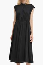 Midi Dress with Mandarin Collar