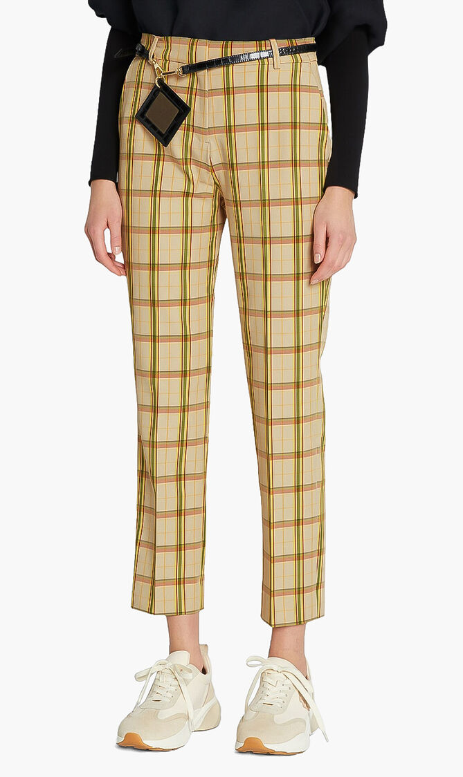 Chequered Belted Pants