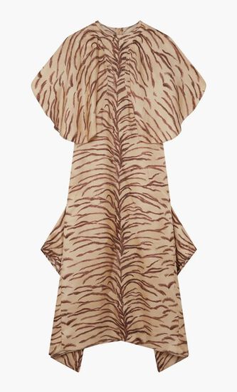 Organic Silk Leopard Print Midi Dress