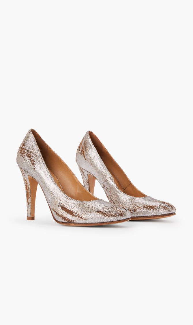 Court Shoe Lurex Gold