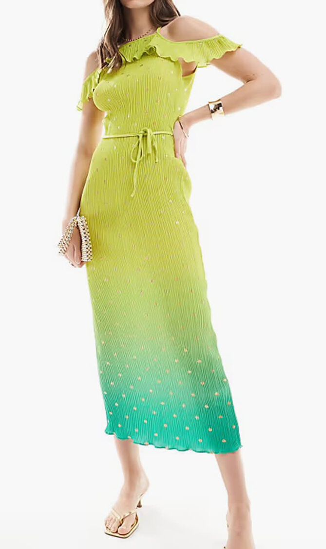 Claudia Gold Fleck Maxi Dress