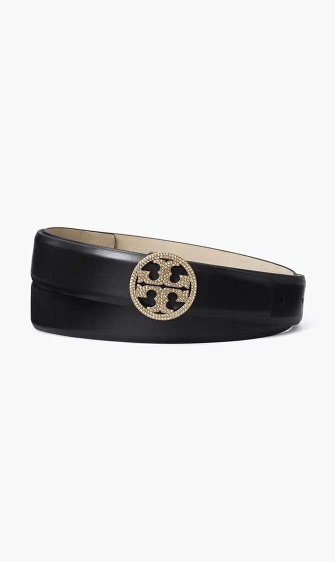 Miller Smooth Leather Pave Logo Belt
