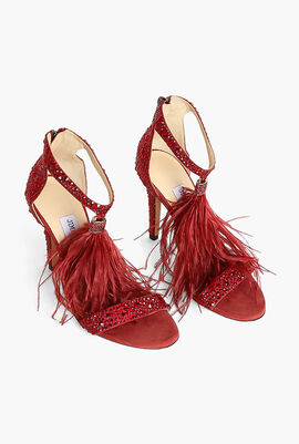 Feather Embellished Sandals