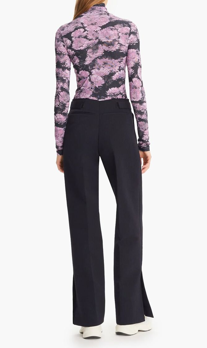 Printed Jersey Turtleneck