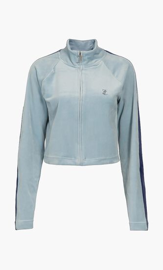 Velour Cropped Track Top