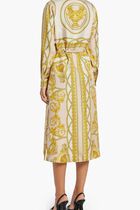 Baroque Print Silk Shirt Dress