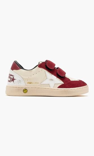 BALL STAR STRAP NAPPA UPPER VAMP AND TONGUE SUEDE TOE AND STRAP SHINY LEATHER STAR LEATHER HEEL CRAC