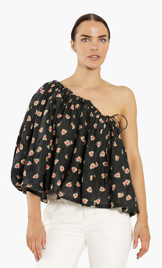 True Print Asymmetrical Blouse