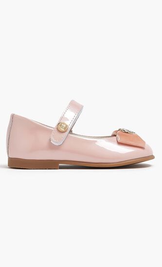 Crystal Heart Bow Ballerinas