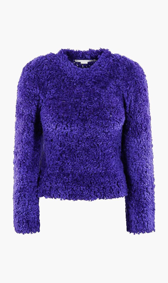 FURRY TEXTURED KNIT CROPPED JU