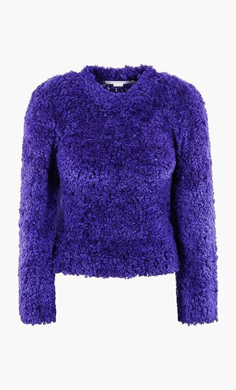 FURRY TEXTURED KNIT CROPPED JU