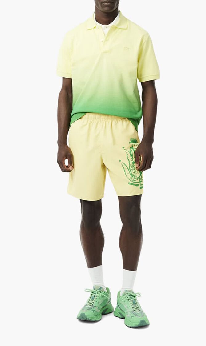 Long Branded Swim Trunks