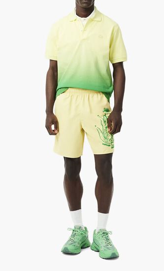Long Branded Swim Trunks