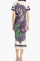 PRINTED MESH POLO DRESS