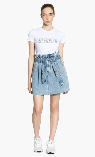 High-Waist Denim Skirt