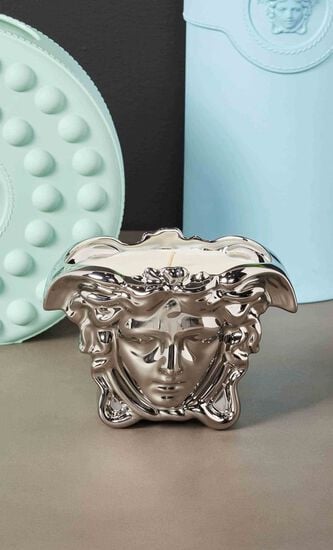Medusa Grande Candle Silver