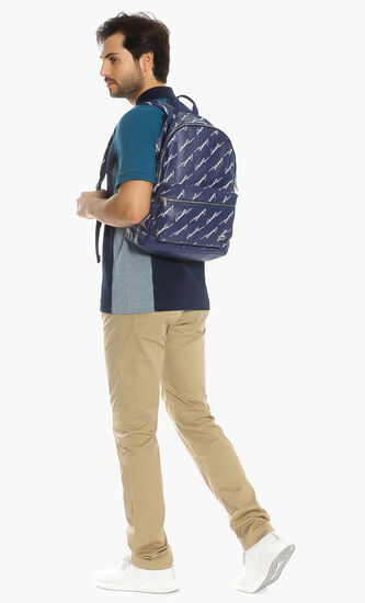 Signature Print Zippered Backpack