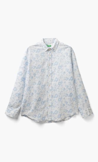 Floral Print Linen Blend Shirt