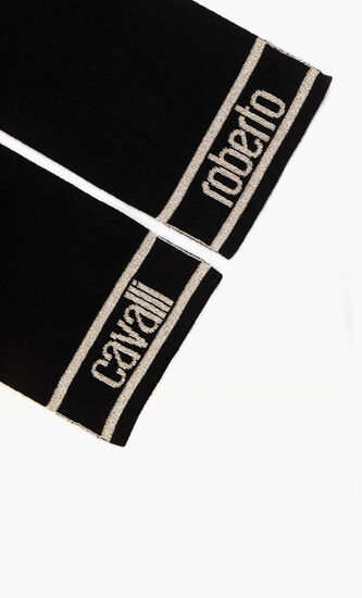 Metallic Logo Wool Scarf
