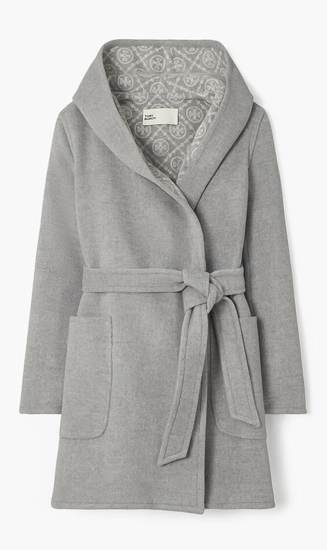 HOODED WOOL COAT