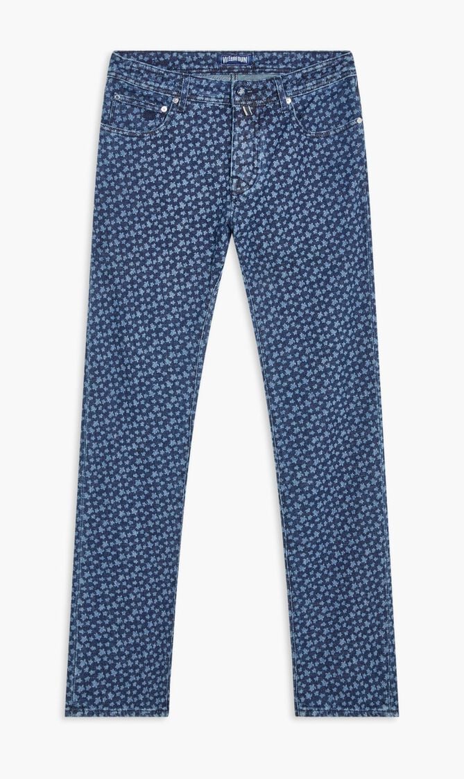 Cotton Jeans Five Pockets Denim Micro Turtles Corrosion