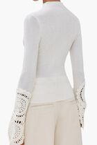 Mosaic Crochet Detail Knit Top