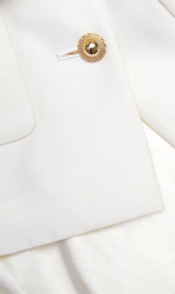 CREAM TAFFETA CHAIN BELT MAXI DRESS