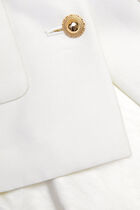 CREAM TAFFETA CHAIN BELT MAXI DRESS