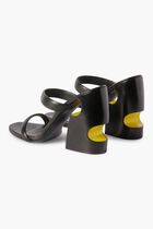 POP BULKY NAPPA MULE BLACK YELLOW