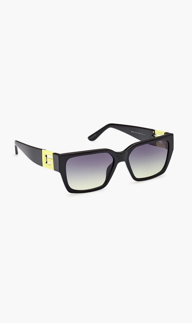 INJECTED SUN GLASSES - SQUARE - YELLOWOTHER GRADIENT SMOKE