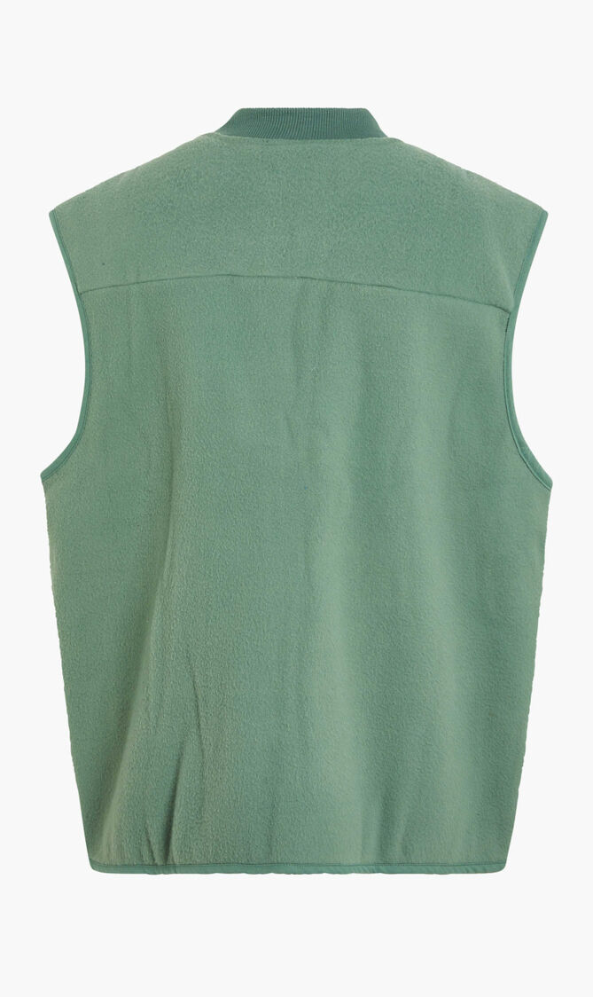 ROBIN POLAR FLEECE GILET W COTTON TWILL PATCH