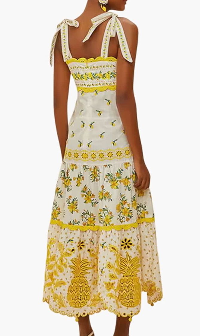 Sicily Richelieu Midi Tiered Dress