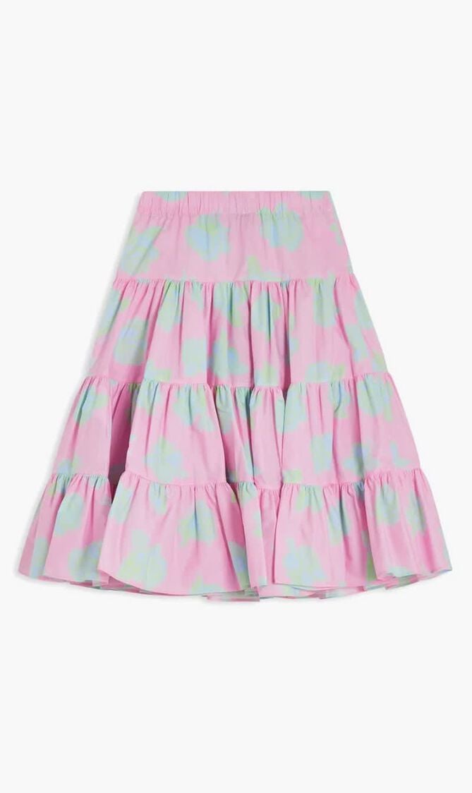 Rose Print Cotton Skirt