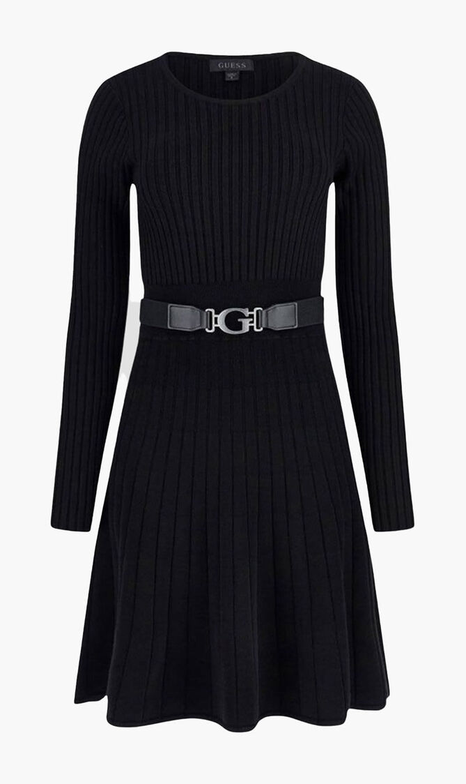 Pleated Knit Dress
