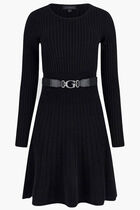 Pleated Knit Dress