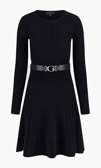 Pleated Knit Dress