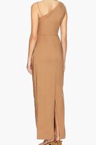 LANI ASYMMETRICAL GATHERED MAXI DRESS- CINNAMON