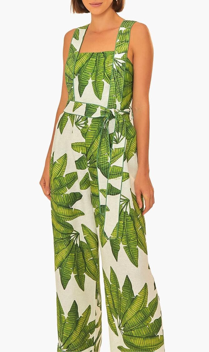 PALM FAN OFF-WHITE JUMPSUIT